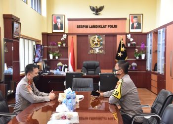 Kunjungan Kerja Kapolda Jabar, Irjen Pol Rudy Sufahriyadi, di ruang kerja Kasespim Polri, Irjen Pol Drs. Rokhmad Sunanto, Rabu (23/9/2020)