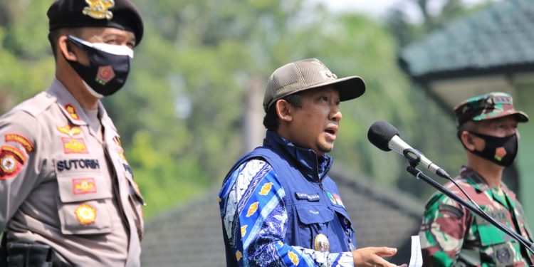 Yana Mulyana, saat Apel Kesiapsiagaan Bencana Alam, yang digelar di Makodim 0618/BS, Kota Bandung, Jumat (23/10/2020).