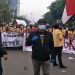 Karunia Fitriadi, SH., saat demo menolak UU Omnibus Law