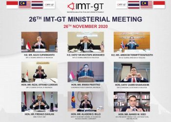 Pertemuan Tingkat Menteri IMT-GT ke-26 melalui konferensi video, di Putrajaya Malaysia, Kamis (26/11/2020).