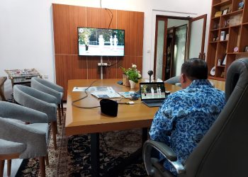 Walikota Bandung Oded M Danial saat Peringatan Hari Pahlawan secara virtual