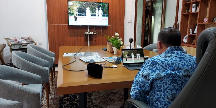 Walikota Bandung Oded M Danial saat Peringatan Hari Pahlawan secara virtual