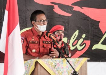 Bupati Ciamis Herdiat Sunarya pada Muscablub Pemuda Pancasila Kabupaten Ciamis, Rabu (24/03/2021)