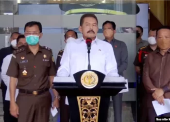 jaksa Agung ST Burhanuddin ketika memberika keterangan pers. 19/02/2022/photo : sm/voa