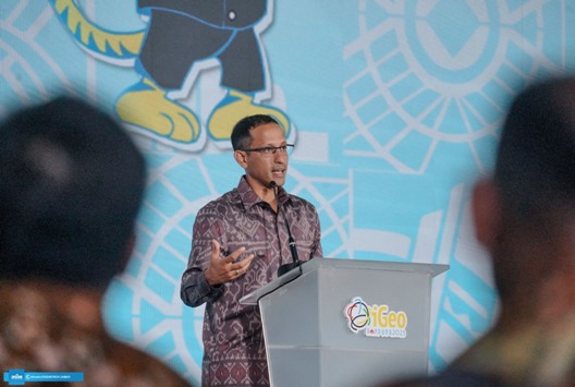 Pelaksanaan IGEO 2023 dibuka oleh Mendikbud-Ristek RI, Nadiem Makarim di Gedung Merdeka, Kota Bandung, Selasa (8/8/2023).