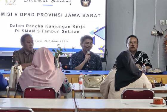 Komisi V DPRD Provinsi Jawa Barat melaksanakan Kunjungan Kerja dalam rangka Meninjau Sarana dan Prasarana Pembelajaran di SMA Negeri 5 Tambun Selatan, Kabupaten Bekasi. Selasa, (27/02/2024).