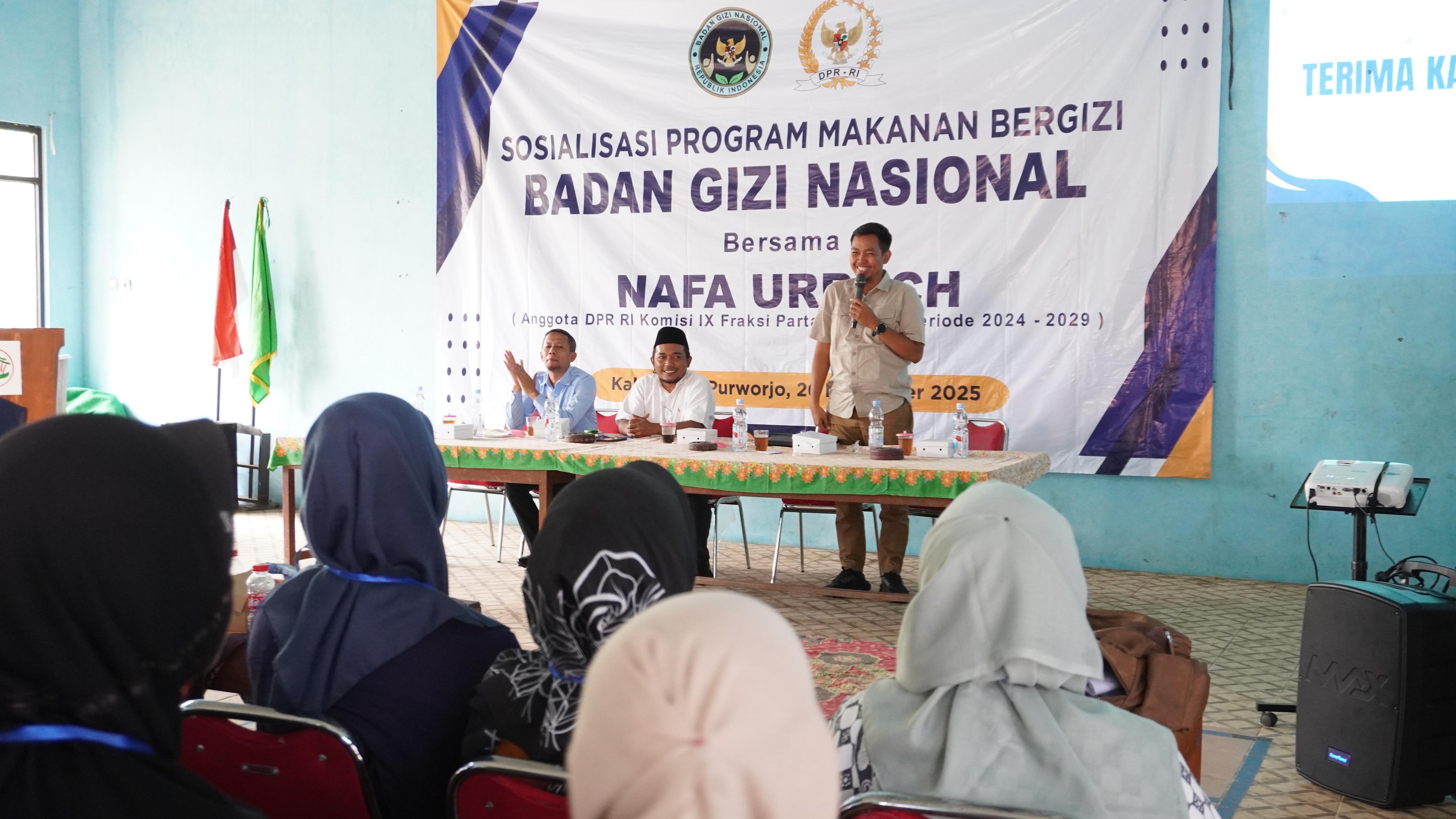 Sosialisasi program makan bergizi gratis di Desa Sambeng, kec. Bayan, Purworejo.