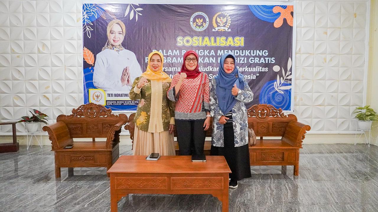Anggota Komisi IX DPR RI, Teti Rohatiningsih, melaksanakan kegiatan sosialisasi Program Makan Bergizi Gratis (MBG) bersama mitra kerja di Gedung Dakwah Aisyiyah, Cilacap.