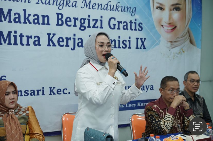 Anggota Komisi IX DPR RI, Lucy Kurniasari, menggelar kegiatan Sosialisasi Program Makan Bergizi Gratis (MBG) bersama mitra kerja di Graha ABCPS Perum YKP, Rungkut, Surabaya